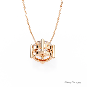 2.25 Ct Lab Grown Coussin Taille Diamant Solitaire Pendentif Or Rose Prong Set Cadeau D'anniversaire pour Son CVD Diamant Diamant Pendentif - Product Image 4