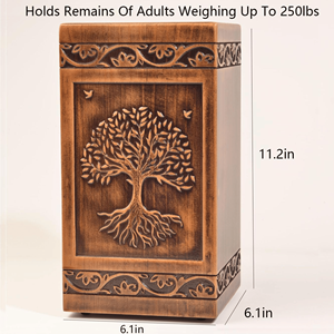 Memorabile sacchetto di raso <span class=keywords><strong>albero</strong></span> <span class=keywords><strong>della</strong></span> vita cremazione urne di legno urna per urna umana con <span class=keywords><strong>vite</strong></span> nuovo arrivo dal Vietnam per le forniture funebri - Product Image 2