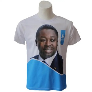 Custom 100% Polyester 120gsm White T-Shirt for Election Campaign Short Sleeve with O-Neck Collar Promotional Item