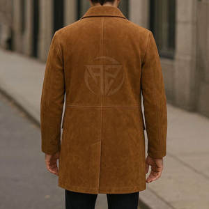 เทรนช์โค้ทหนังกลับสไตล์เทรนด์สำหรับผู้ชาย ลุคสบายๆ ดูสะอาดตา สัมผัสนุ่ม ผลิตจากวัสดุรักษ์โลก น้ำหนักเบา คุณภาพสูง - Product Image 2