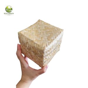 Eco-Friendly <b>Bamboo</b> Woven Gift Box Wallet Packaging Bags-Small Souvenir for Wedding Christmas & Birthday - Product Image 5