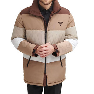 Chaqueta de burbujas con capucha llena de plumón de calle para hombre, decoración de bolsillo con cuello levantado de lona a la moda, el mejor precio al por mayor, Invierno - Product Image 1