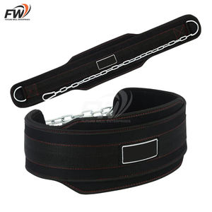 Cinturón de cadena con peso personalizado de cuero negro de alta calidad y resistencia para levantamiento de pesas y boxeo. - Product Image 3