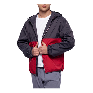 Vintage Men's Winter Bomber <b>Jacket</b> Custom Logo <b>Grey</b> Canvas Full Sleeve Zipper Fly Hood Regular Fit Red Contrast Color <b>Waterproof</b> - Product Image 1