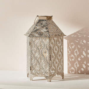 Christmas Metal and Glass Handmade Designer Gold Hanging and Tabletop Moroccan <b>Lanterns</b> with <b>Mini</b> <b>Lanterns</b> - Product Image 4