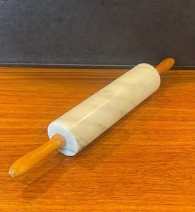 Rodillo de mármol de Carrara blanco, rodillo de mármol para despensa de cocina, rodillo de mármol con soporte - Product Image 3