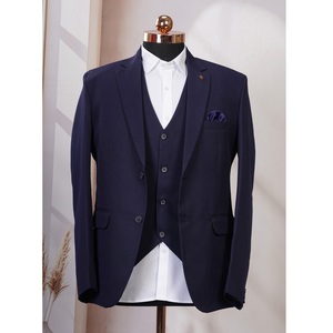 Traje Formal de 3 Piezas Azul Tinta para Hombre, Elegante y de la Mejor Calidad, para Negocios, Banquetes y Eventos Nocturnos, Disponible al Mejor Precio - Product Image 1