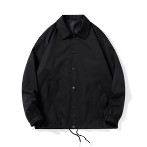 Chaquetas cortavientos azul marino tira manga cremallera frontal cuello soporte personalizado - Product Image 5