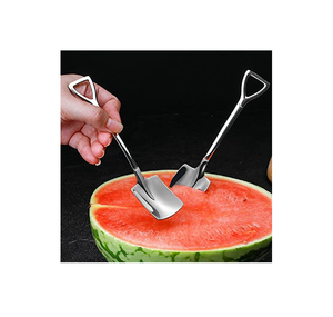 ชุดช้อนผลไม้ด้ามเหล็กช้อนขนาดเล็กทำจากสเตนเลสสตีลของขวัญเงินช้อนขนมโลหะสไตล์เกาหลี - Product Image 6