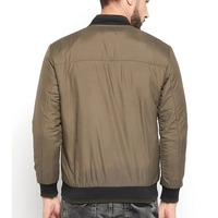Blouson Bomber Homme Hiver Style Urbain Coupe Slim Col Montant Toile Coupe-Vent Bouton Unique Écologique Réversible