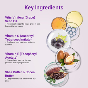 Etichetta privata per la cura della pelle del viso struccante balsamo olio di semi d'uva, vitamine C/E, burro di karité per ravvivare E idratare la pelle - Product Image 3