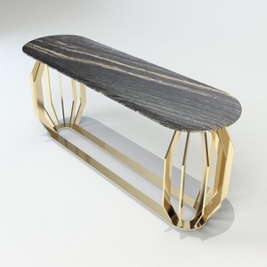 Meubles de salon de style rond moderne pieds en métal argenté Table d'appoint en métal moderne - Product Image 1