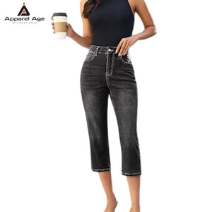 Capris para Mujer Hechos en Fábrica, Venta al Por Mayor, Precio Razonable, Jeans Capris de la Mejor Calidad para Mujer - Product Image 5