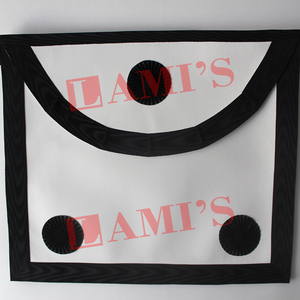 Custom Design Best Quality White <b>Leather</b> <b>Apron</b> Masonic Regalia <b>Apron</b> with Rosettes for Sale - Product Image 2