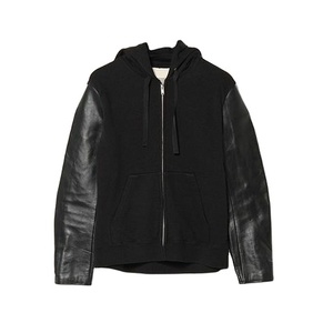 เสื้อฮู้ดดี้ผู้ชายแบบสั่งทำพิเศษ แขนหนัง ระบายอากาศได้ดี เหมาะสำหรับฤดูหนาว มีฮู้ดและโลโก้ด้านหน้าแบบซิป - Product Image 1