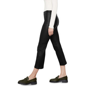 2025 pantalones de cuero PU verde para mujer, logotipo personalizado, estilo impreso, temporada de invierno, ajuste Regular, cintura media, lavado medio, transpirable - Product Image 6