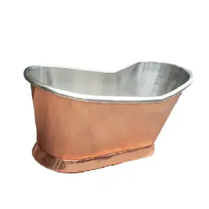 Belle baignoire en cuivre argenté faite à la main en métal cuivré nouveau design décoration meilleure qualité baignoire fantaisie standard