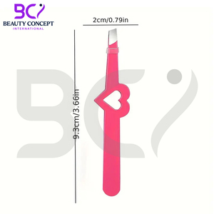 Pince à épiler en acier inoxydable à pointe inclinée, couleur rose, lavable, classique, pour l'épilation des sourcils et des poils du visage, outil de maquillage durable pour hommes et femmes - Product Image 2