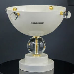 .Latest Design Premium Quality Brass Nuts Chocolate Server <b>Bowl</b> <b>with</b> <b>Lid</b> Stand Arabic Style Serving Dry Fruits - Product Image 3