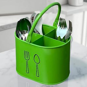 Elegant Modern Metal Cutlery <b>Holder</b> With Multiple Sections Perfect For Organizing <b>Utensils</b> And Maintaining <b>Kitchen</b> Cleanliness - Product Image 5