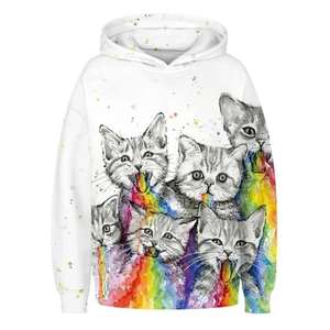 Meilleure qualité décontracté rue mode manches pull 3D imprimé à capuche hiver dessin animé sweat pull femmes pull à capuche - Product Image 6
