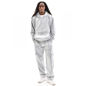 Ensemble de survêtement décontracté en molleton français, imprimé personnalisé, léger, réversible, avec cordon de serrage, ample, avec poignets retroussés - Product Image 3