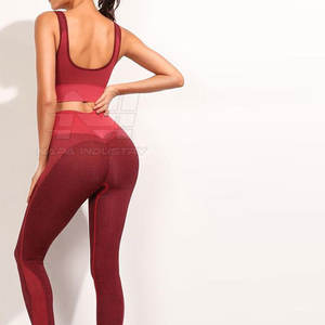 Conjunto Deportivo de Yoga para Mujer, con Logotipo Frontal, Diseño Sólido sin Mangas, 2 Piezas, Transpirable, de Secado Rápido, Sin Costuras, Spandex/Poliéster de Alta Calidad - Product Image 6