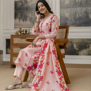 ชุดคุर्ติผ้าฝ้ายพรีเมียมสำหรับผู้หญิง ดีไซน์ทันสมัย - Product Image 1