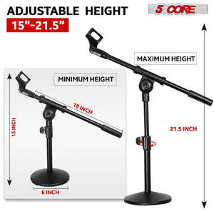 5Core Round Base <b>Desktop</b> Mic <b>Stand</b> Universal Desk Microphone Holder Table Top <b>Stands</b> - Product Image 2