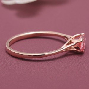 Bague solitaire en or 14 carats plaqué rhodium avec diamant rose taille marquise certifié IGI pour mariages et occasions festives - Product Image 5