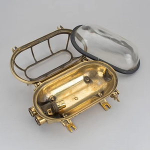 Applique murale ovale en laiton pour cloison marine en métal Viking en laiton avec verre - Product Image 6