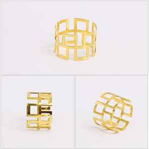 Anillos de Servilleta de Alambre con Diseño de Mariposa, Anillos de Servilleta Metálicos Dorados para Decoración de Mesa de Boda - Product Image 2