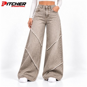 Jeans en denim pour femmes en gros, coupe boyfriend, délavage moyen, pour détaillants de mode, fourniture de marque privée personnalisée - Product Image 1