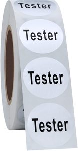 <strong>Clear</strong> Cosmetic Tester <strong>Labels</strong> 20mm Round Total 500 Per Roll (Silver) - Product Image 4