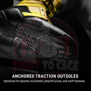 New Trendy Adult Wear Best Supplier OEM Service Yellow <b>Black</b> Contrast Color Breathable Lightweight High Ankle Boxing Shoes - Product Image 3