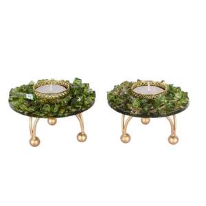 Bougeoirs chauffe-plat ronds en cristal occasions mariages fêtes salon table à manger chambre - Product Image 4