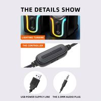 JERTECH Speaker komputer kabel S5, pengeras suara produsen game warna-warni lampu LED USB 3.5 daya