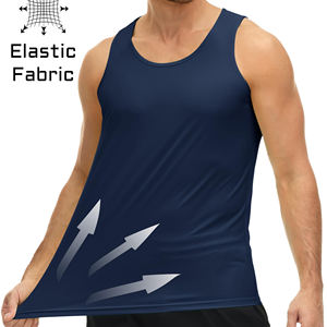 OEM camiseta sin mangas para hombre impresión personalizada tela elástica transpirable gimnasio Fitness entrenamiento músculo culturismo hombres camiseta sin mangas - Product Image 3