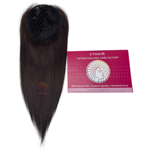 100% adornos de cabello virgen vietnamita sin procesar para mujeres, Base de red, cabello humano para solución de pérdida de cabello - Product Image 1