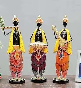 Juego de Tres Figuras de Músicos Krishna de Metal Hechas a Mano, Decoración del Hogar, Regalo Corporativo para Festivales, Venta al por Mayor, Exportación - Product Image 3