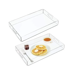 Bandeja de acrílico transparente para servir Bandeja de almacenamiento para servir de diseño clásico personalizado de alta calidad Gran oferta - Product Image 3