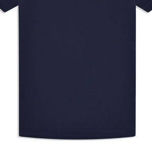 Polo de algodón 100% de gama alta para hombre, tallas personalizables de hasta 5XL, diseño de piqué de bloque azul marino con patrón sólido ecológico - Product Image 6