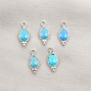 Dijes de Cuarzo Ahumado en Forma de Pera, Hechos a Mano, Cuarzo Ahumado con Corte Briolette, Dije de Plata de Ley para Fabricación de Joyería, Dijes al por Mayor - Product Image 6