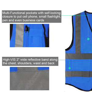 Trabajo de seguridad con múltiples bolsillos de alta visibilidad Personalizar todo tipo de chaleco de seguridad azul Chaleco reflectante Marina Servicios OEM - Product Image 5