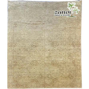 Tapis de Peshawar et de Khotan noué à la main, unique en son genre, 8' x 9'11, Pes_Kho_141 - Product Image 1