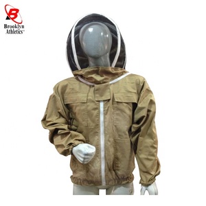 Traje de apicultura de seguridad activa Ropa de trabajo de algodón con velo y cremallera Chaqueta de abeja ventilada para protección - Product Image 5