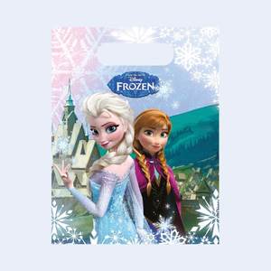 Sacs cadeaux en plastique Frozen 23 x 16,5 cm, 8 pièces, pour emballage cadeau et célébrations - Product Image 1