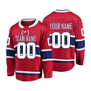 Maillot de hockey sur glace unisexe respirant et à séchage rapide, avec logo personnalisé OEM/ODM, logo d'équipe personnalisable et broderie. - Product Image 1