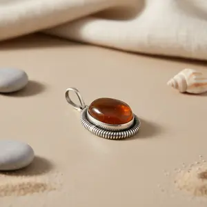 925 Silver Pendant with Handmade Rose Gold Platinum Accent Rhodium Plated Charm <b>for</b> <b>Women</b> Gemstone Jewelry with Number Pattern - Product Image 2