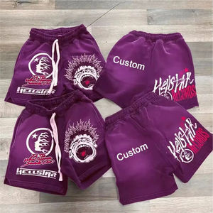 Pantalones Cortos Deportivos Unisex Personalizados OEM, de Verano, Gruesos, 100% Algodón Mezclado, Impresión Serigráfica, Estilo Urbano, Vintage, Desteñidos al Sol - Product Image 2